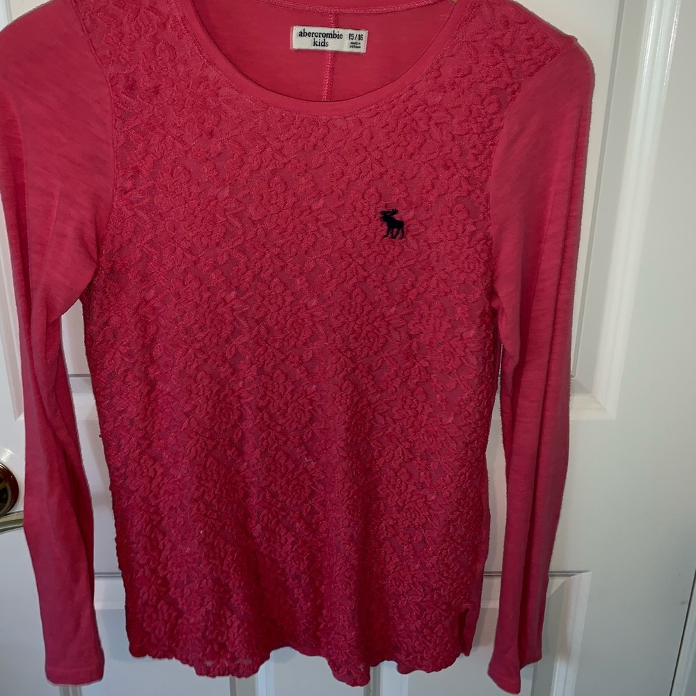 Pink floral long sleeve Abercrombie kids shirt
